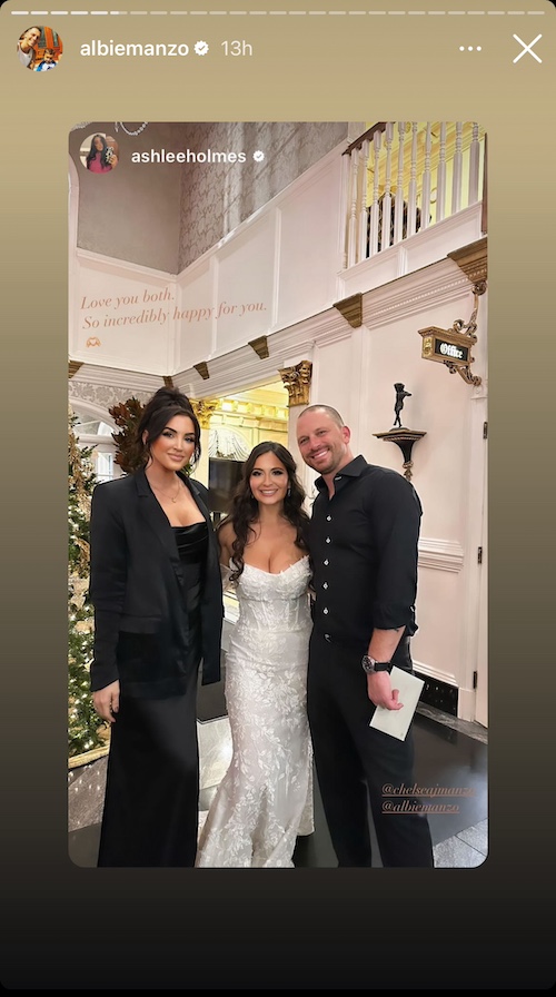 RHONJ Albie Manzo and Wife Chelsea at Wedding WIth Ashlee Holmes