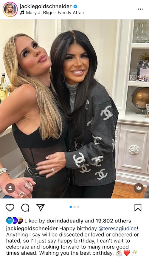RHONJ Jackie Goldschneider Gets Backlash for Wishing Teresa Giudice a Happy Birthday