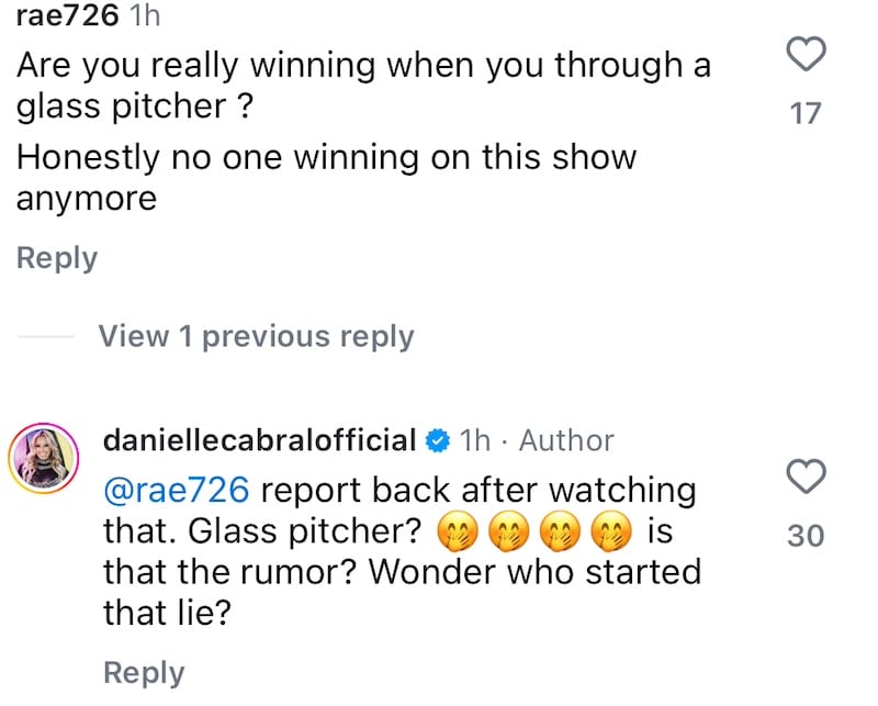 RHONJ Danielle Cabral Denies Throwing Glass Pitcher At Jennifer Aydin