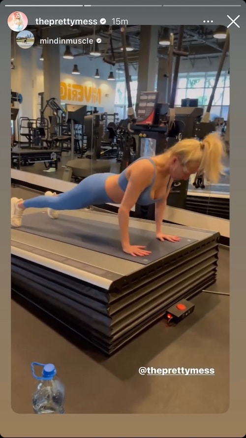 RHOBH Erika Jayne Holds a Plank at the Gym