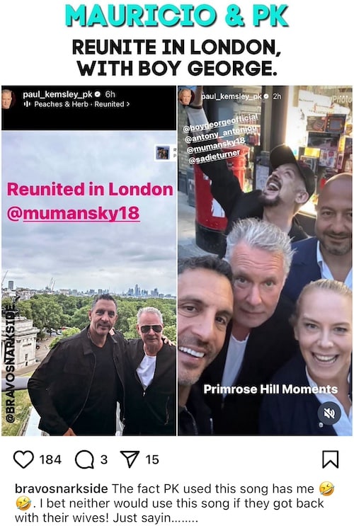 RHOBH Mauricio Umansky and Paul PK Kemsley Reunite in London With Boy George