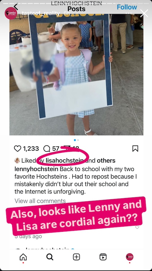 RHOM Lisa Hochstein Likes Lenny's Instagram Photo After His Split From Katharina Nahlik