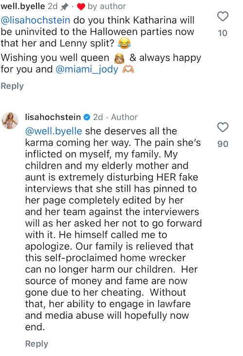 RHOM Lisa Hochstein Wants Katharina to Get Her Karma for Pain she Caused Family