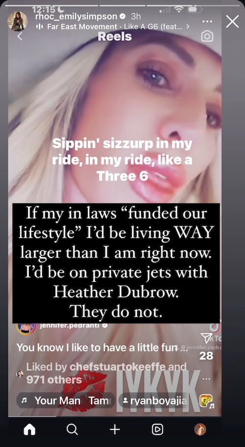 RHOC Emily Simpson Denies Jennifer Pedranti's Claims That In-Laws Funded Life