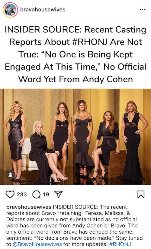 RHONJ Season 15 Casting News is False