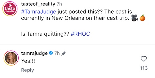 Tamra Judge Confirms She's Quitting RHOC Amid Cast Trip in New Orleans