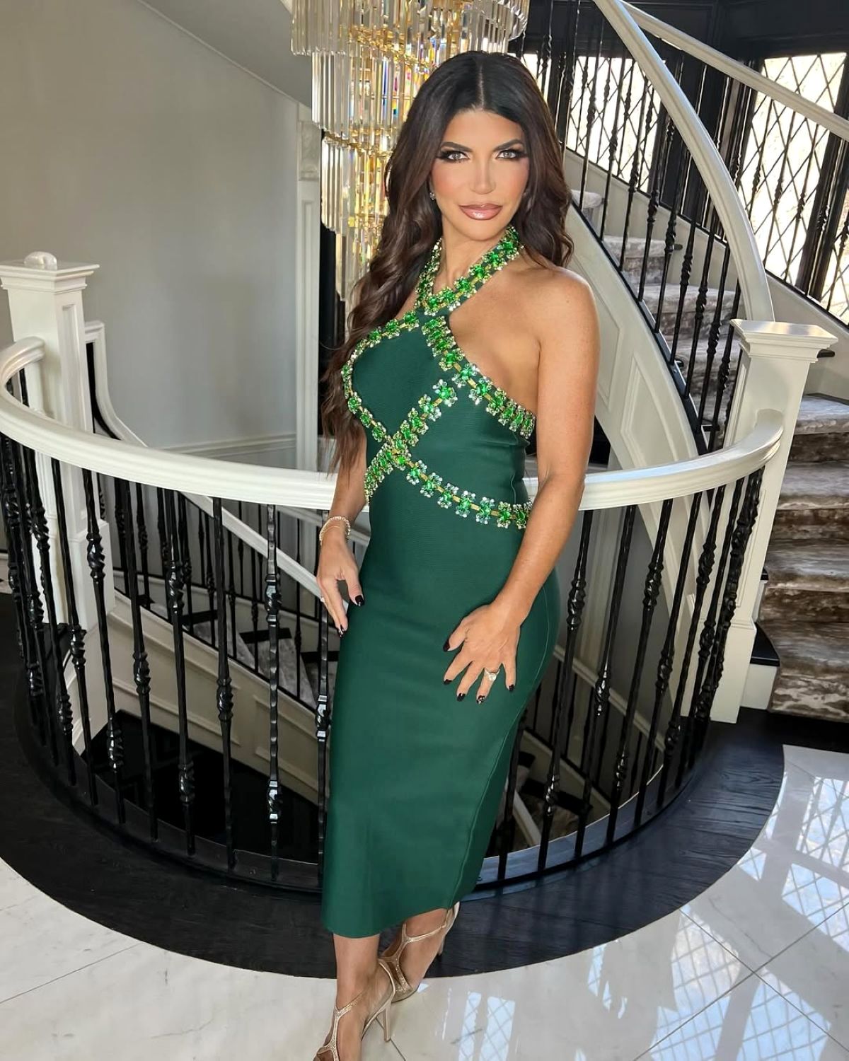 PHOTO: RHONJ Fans React to Teresa Giudice’s Wardrobe Malfunction After She Poses in Sheer Dress With Nipple Covers in Clear View as They Compare Her Outfit to Dress Melissa Wore on WWHL