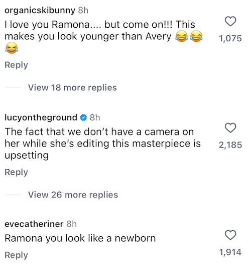 RHONY Ramona Singer Called Out for Looking Like Avery After Sharing Edited Pic