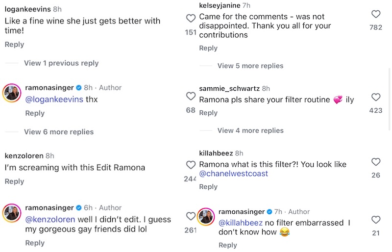 RHONY Ramona Singer Denies Editing Pic of Herself Looking So Young
