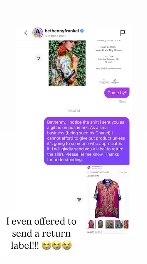 RHONY Bethenny Frankel Confronted About Selling Designer's Creations on Poshmark