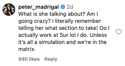 Vanderpump Rules Peter Madrigal Denies Claims Charli Burnett Made About Not Working at SUR
