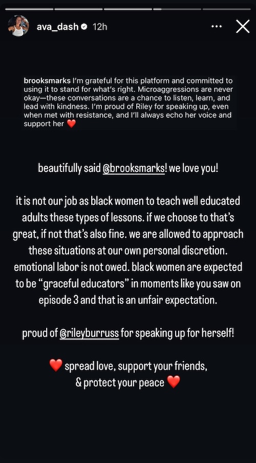 Next Gen NYC Ava Dash React to Brooks Marks' Response to Microaggressions Against Riley Burruss