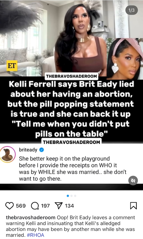 RHOA Brit Eady Suggests Kelli Ferrell Had Abortion After Cheating on Husband