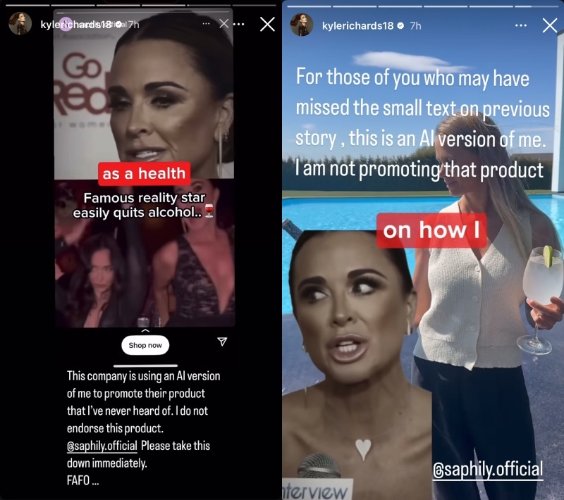 RHOBH Kyle Richards Calls Out Company for Using AI to Promote Product
