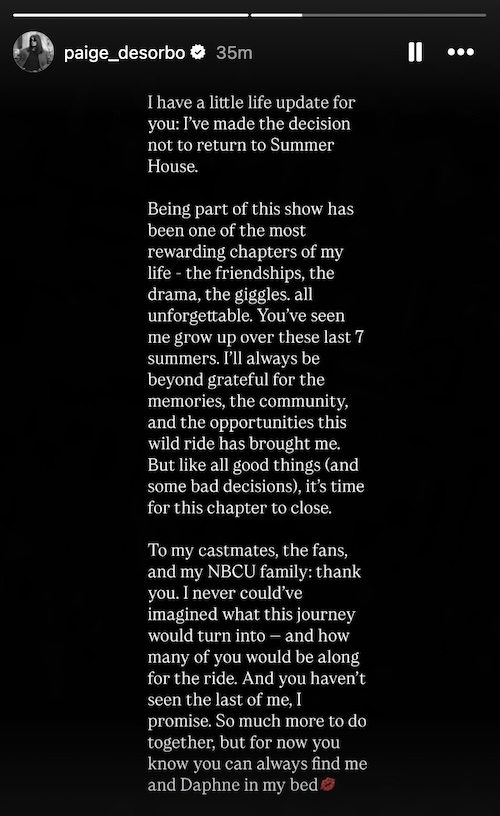 Paige DeSorbo Confirms Exit From Summer House