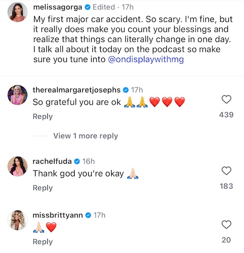 RHONJ Cast Reacts to Melissa Gorga Car Accident