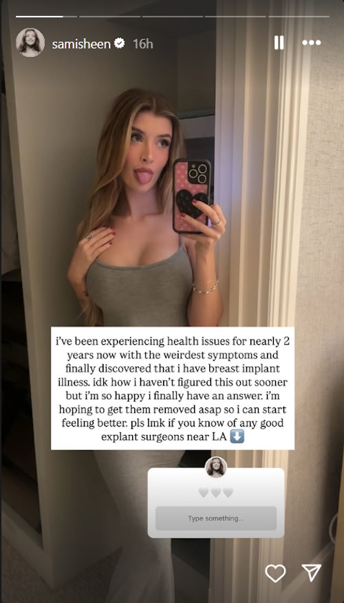 RHOBH Sami Sheen Reveals She's Suffering From Breast Implant Illness