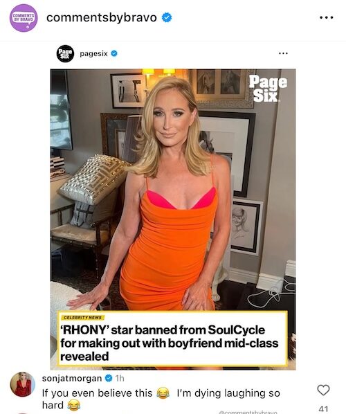 RHONY Sonja Morgan Denies That She Was Banned From SoulCycle Due to Makeout