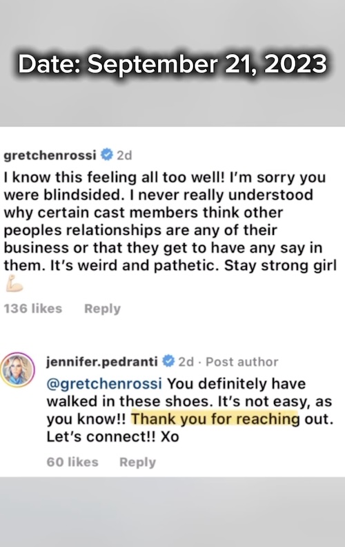 RHOC Jennifer Pedranti Seemingly Confirms Gretchen Rossi Reached Out to Her About Tamra Judge