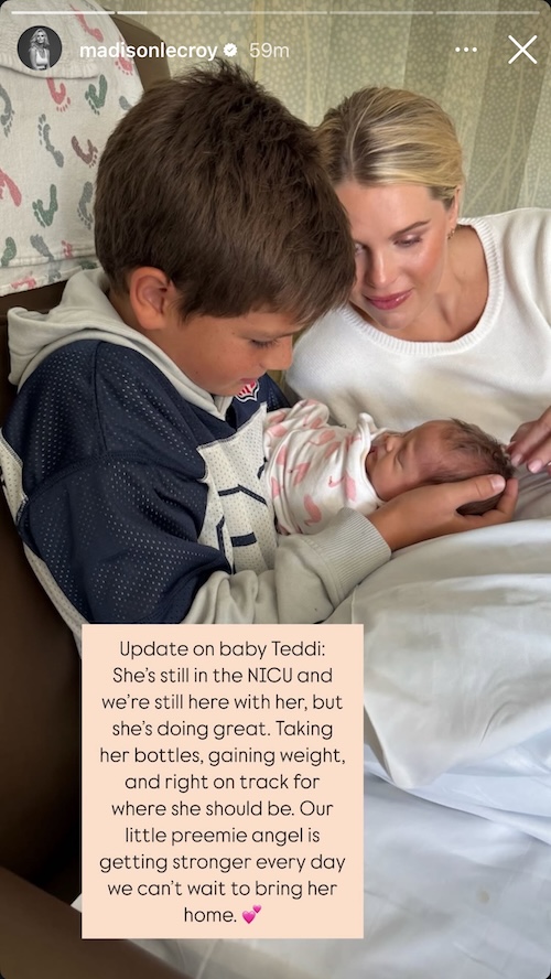 Southern Charm Madison LeCroy Offers Update on NICU Baby