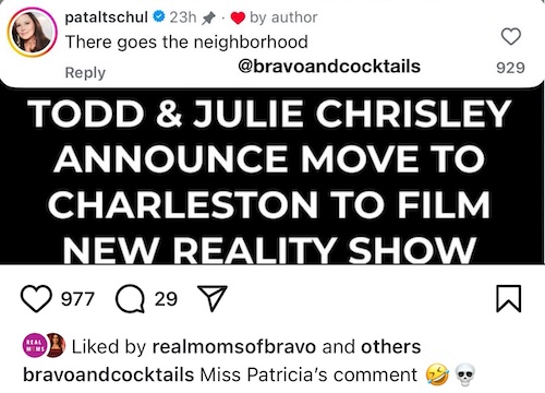 Southern Charm Patricia Altschul Reacts to Todd and Julie Chrisley Moving to South Carolina
