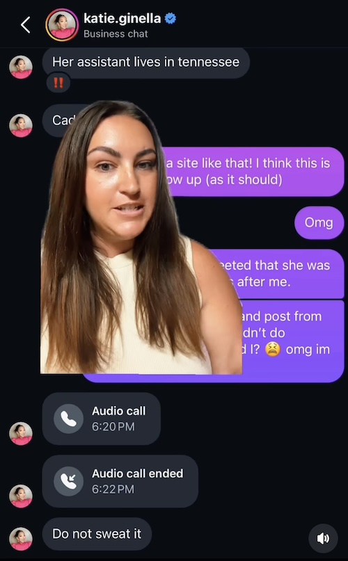 RHOC Proof of Katie Ginella's Phone Call to The Bravo Babe