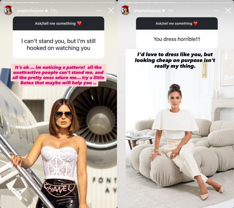 RHOM Newbie Stephanie Shojaee Responds to Haters With Sassy Replies