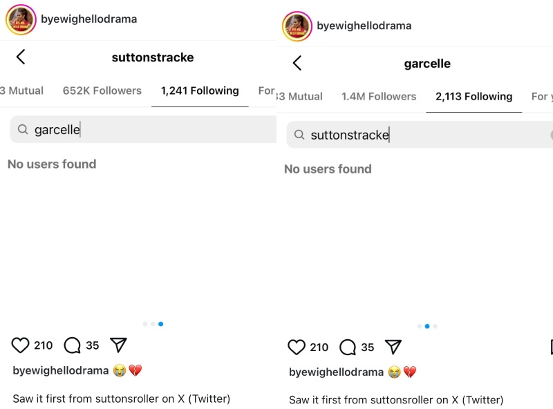 RHOBH Sutton Stracke and Garcelle Beauvais Unfollow Each Other on Instagram