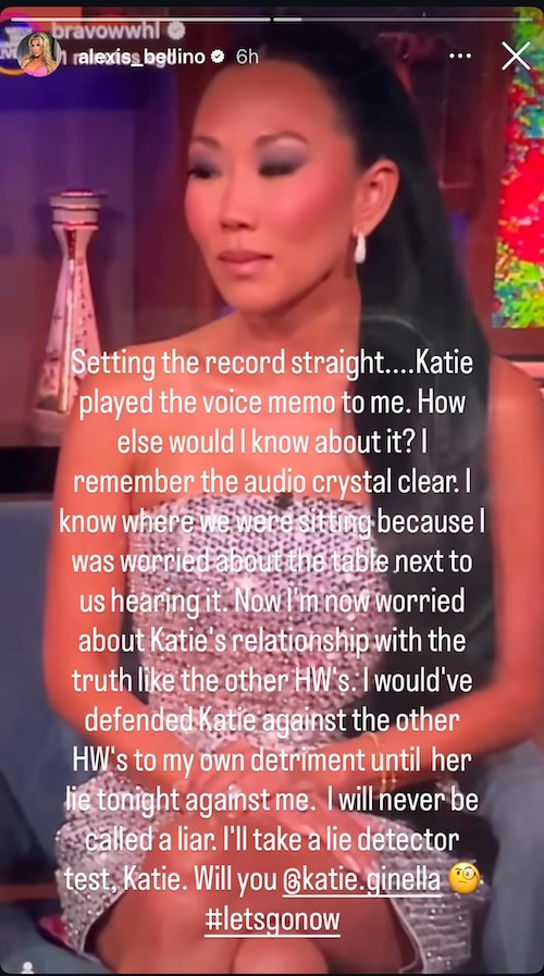 RHOHC Alexis Bellino Slams Katie Ginella for Lying about Her on WWHL