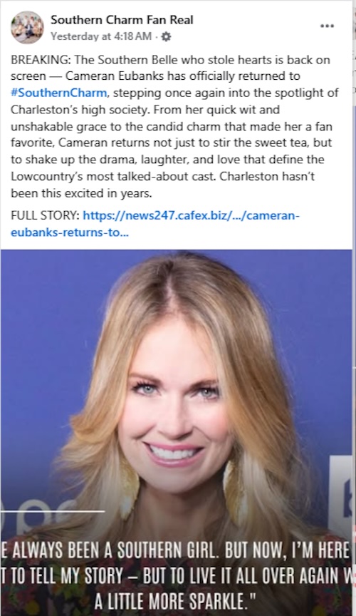 Cameran Eubanks Rumor Claims She'll Return to Southern Charm for Season 11
