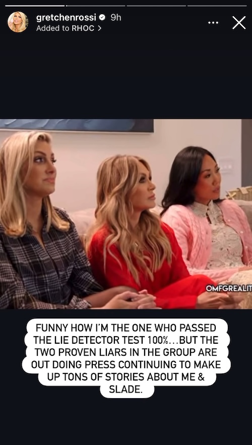 RHOC Gretchen Rossi Suggests Tamra Judge and Katie Ginella are Liars