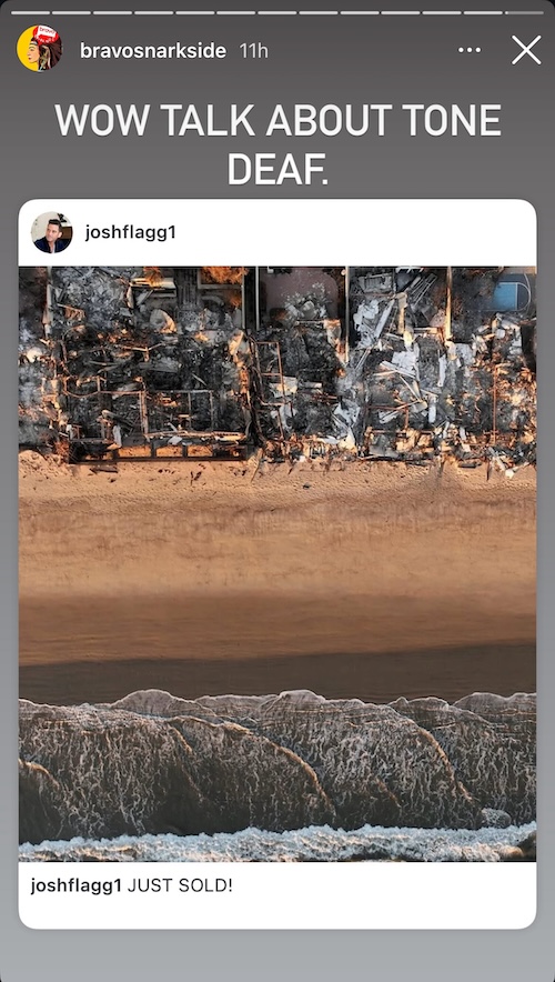 MDLLA Josh Flagg Slammed as Tone Deaf for Photo of Wildfire Ravaged Homes in Malibu He Sold