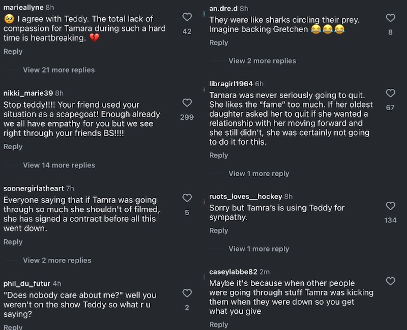 RHOC Fans React to Teddi Mellencamp Wanting Cast to Have Sympathy for Tamra Judge