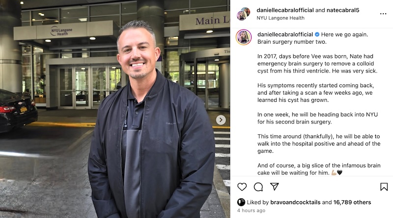 RHONJ Danielle Cabral Husband Nate to Undergo Brain Surgery to Remove Cyst