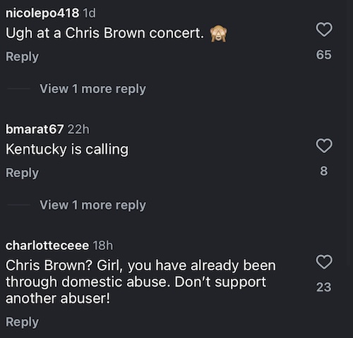 Fans React to brittany Cartwright Attending Chris Brown Concer
