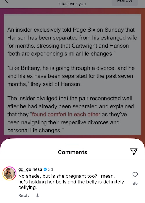 Shahs of Sunset Golnesa GG Gharachedaghi Suspects Brittany Cartwright is Pregnant
