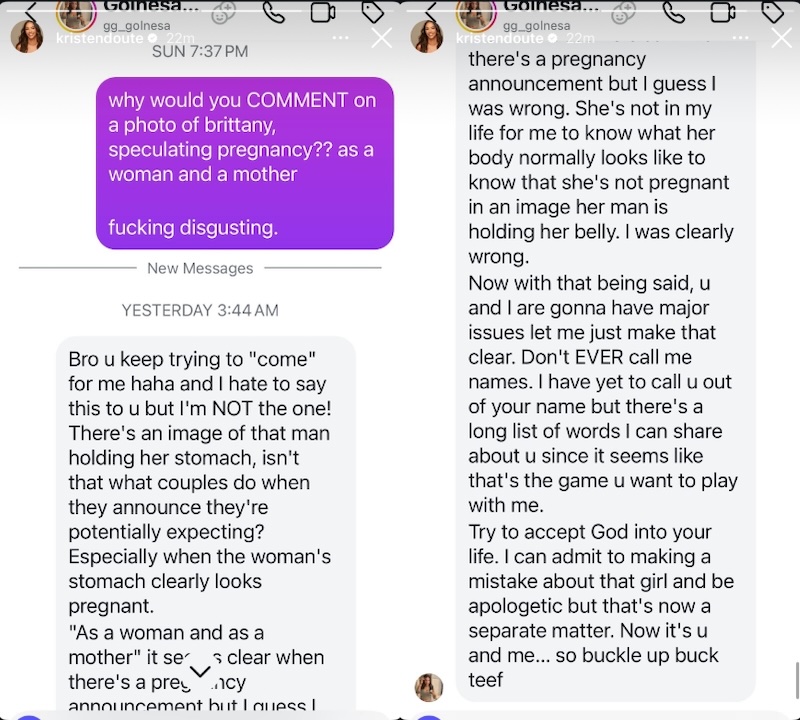 The Valley Kristen Doute Calls Out GG for Suggesting Brittany is Pregnant