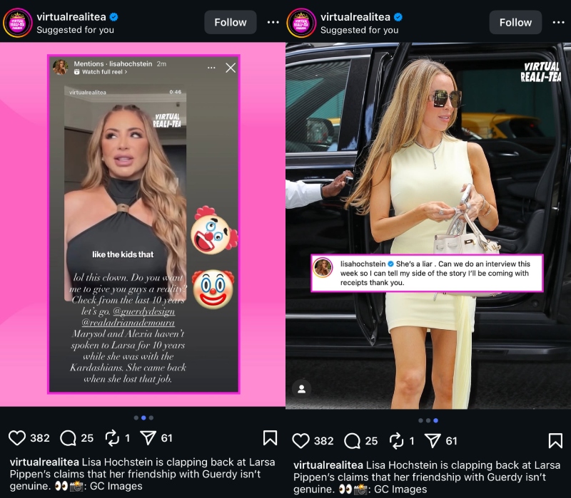 RHOM Lisa Hochstein Claps Back After Larsa Pippen Questions Her Friendship With Guerdy Abraira