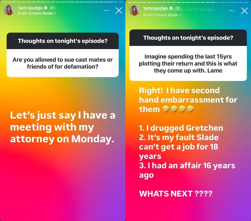 RHOC Tamra Judge Hints at a Lawsuit Against Gretchen Amid Rumors
