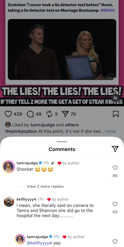 RHOC Tamra Judge Reacts to Gretchen Rossi Claiming She Never Took a Lie Detector Test