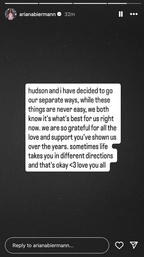 Next Gen NYC Ariana Biermann and Hudson McLeroy Split