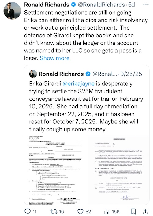 RHOBH Erika Jayne is Desperately Trying to Settle Lawsuit With Designer
