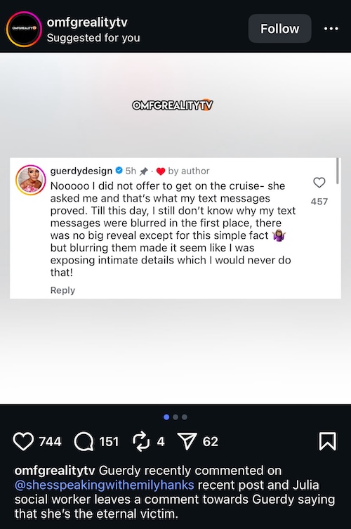 RHOM Guerdy Abraira Calls Out Editing for Blurring Texts to Make Them Seem More Scandalous