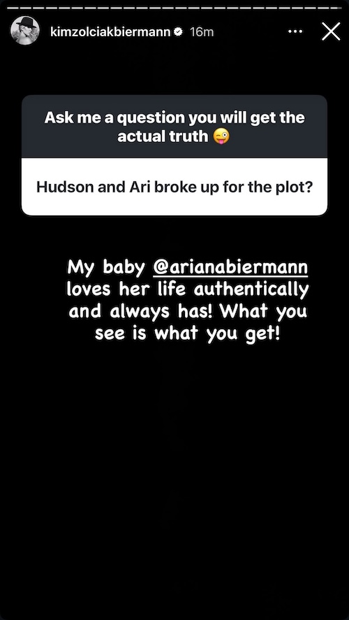 RHOA Kim Zolciak Reacts to Ariana Biermann's Split from Hudson McLeroy