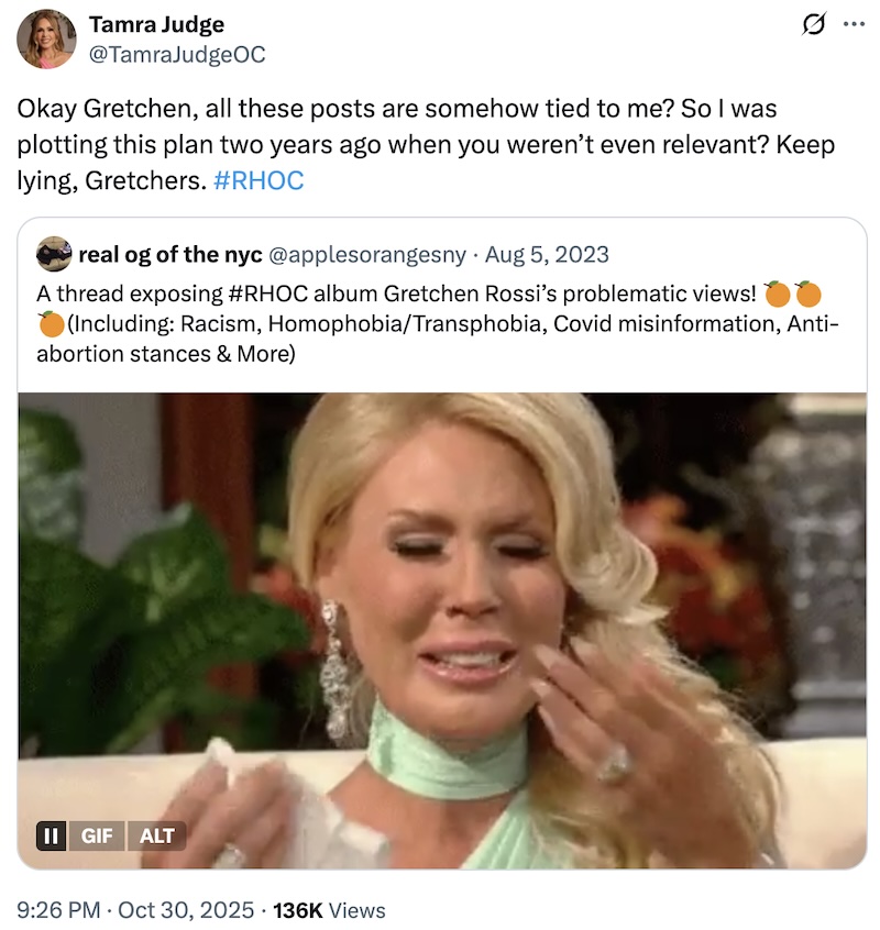 RHOC Tamra Judge Denies 'Liked' Posts Were Linked to Her