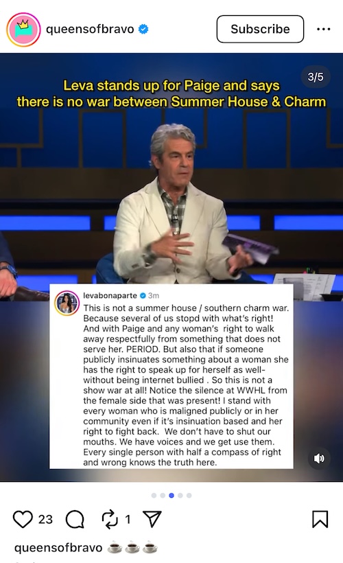 Southern Charm Leva Bonaparte Weighs In on Alleged Feud Between Southern Charm and Summer House Casts