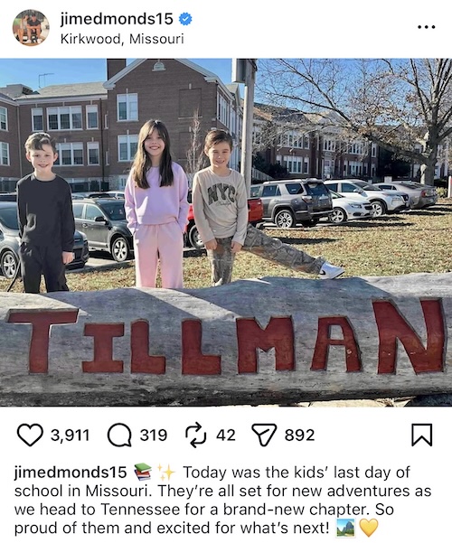 Jim Edmonds Announces New Chapter as He Moves to Tennessee With Kids