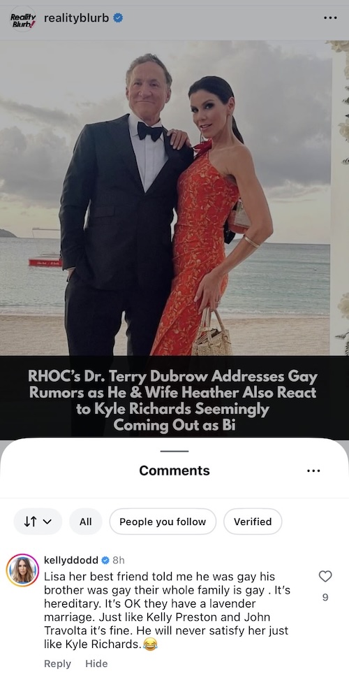 RHOC Kelly Dodd Claims Terry Dubrow is Gay