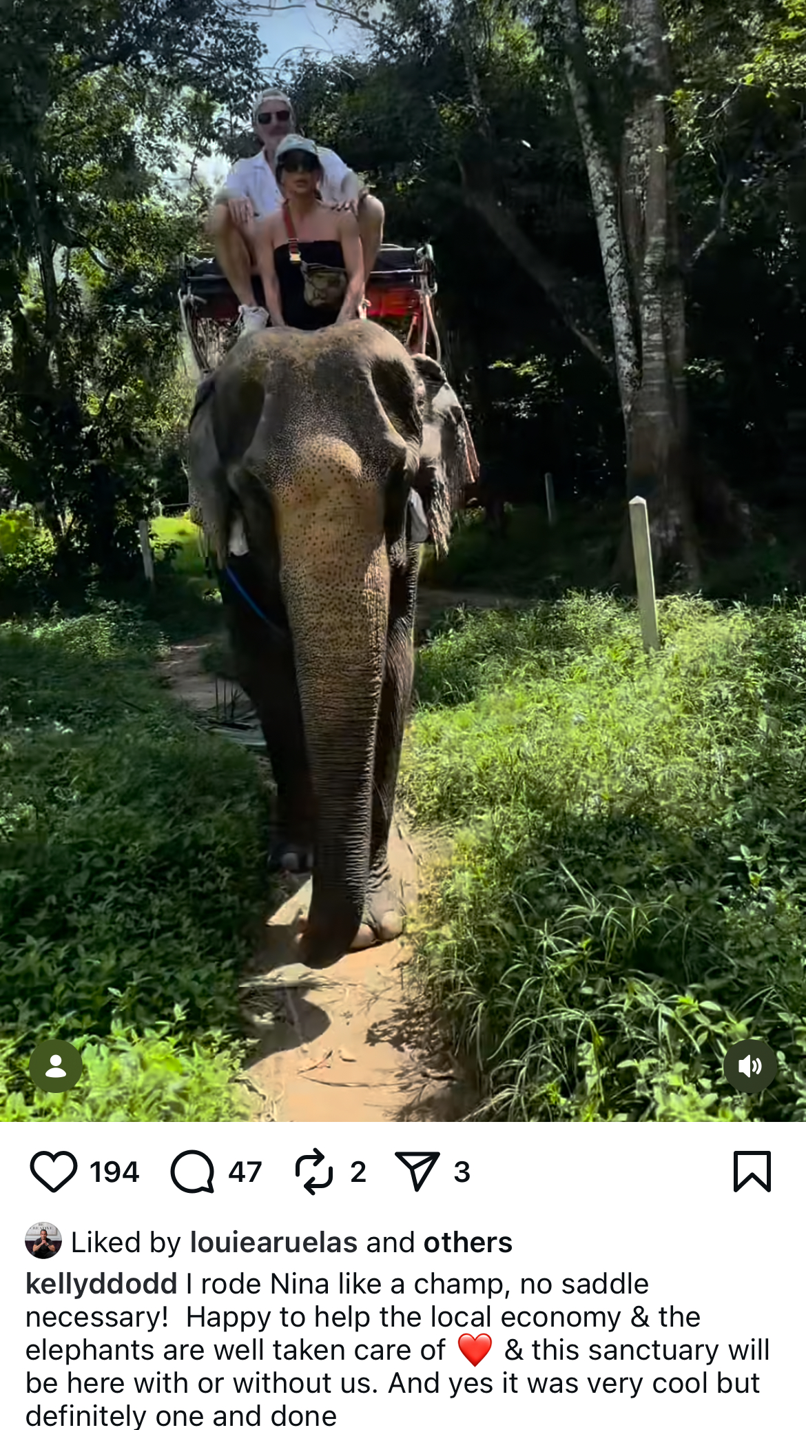 RHOC Kelly Dodd and Husband Rick Leventhal Ride Elephant in Thailand
