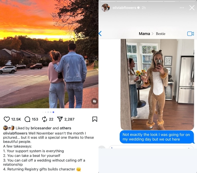 Southern Charm Olivia Flowers Shares Photo With Ex Alex and Pic of Self on Wedding Day